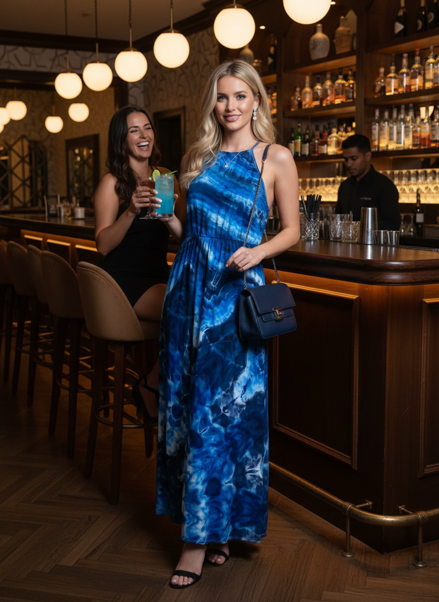 Rayon Maxi Dress Large